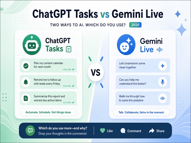 ChatGPT Tasks vs Gemini Live comparison