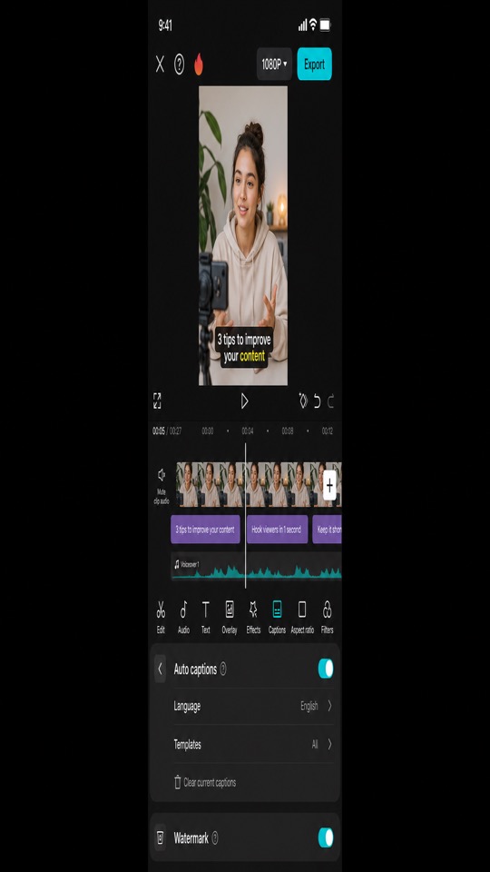 CapCut AI vertical video editor