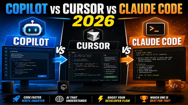Copilot vs Cursor vs Claude Code 2026